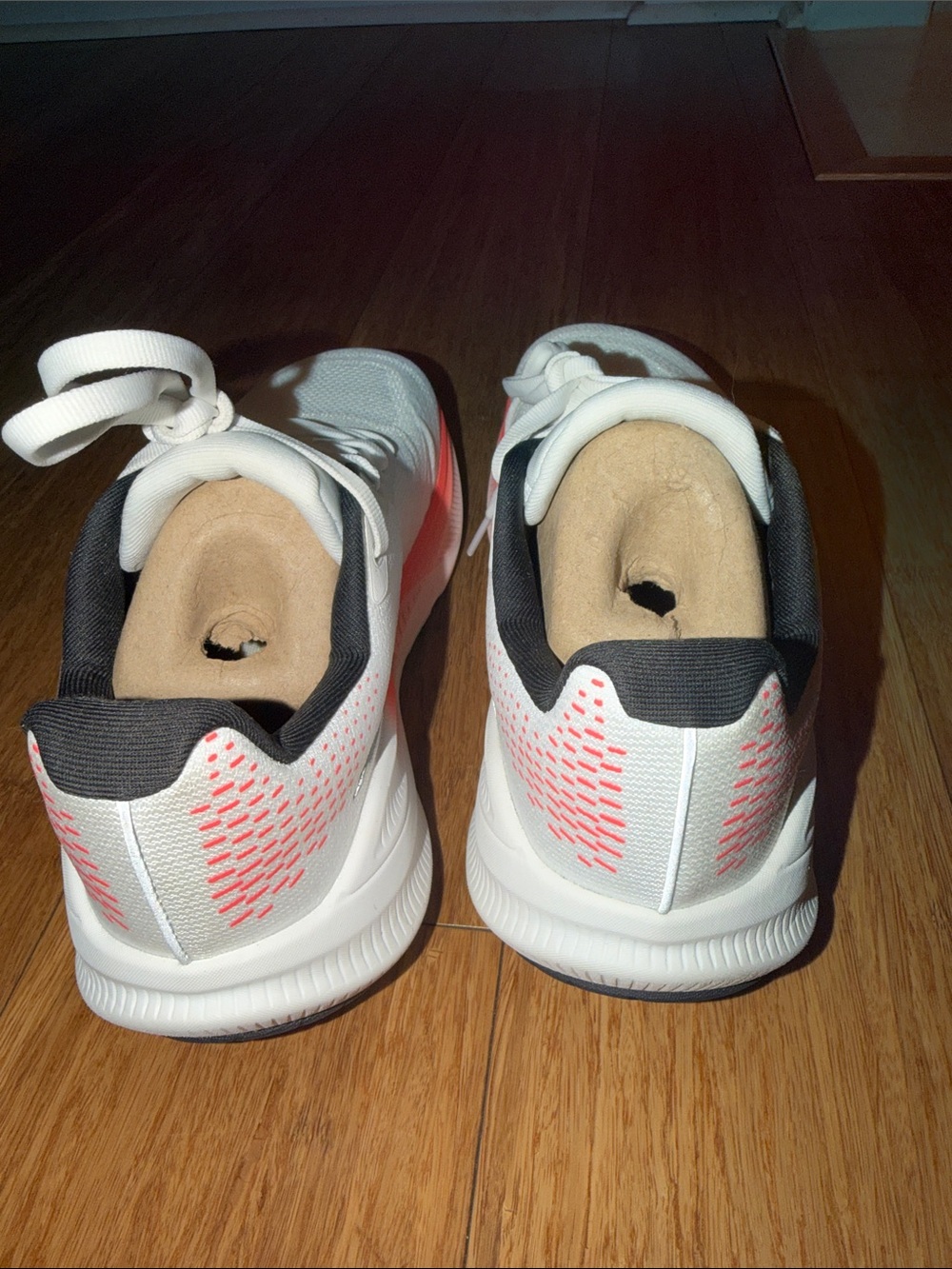 Altra White Running Shoes with Coral Trim - Picture 3 of 7